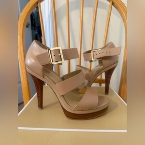 Michael Kors Nude Strappy Leather Heels